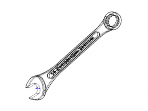 Metric Combination Spanner 16 mm 3D Model