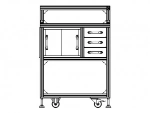 T-Slot Profile Workstations for MOD800W MOD900W MOD1000W 3D Model