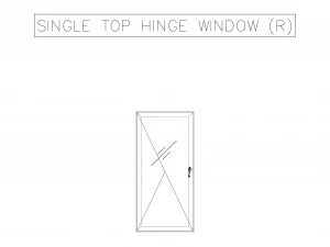 2D Casement Windows Top View 3D Model