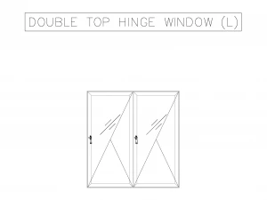 2D Casement Windows Top View 3D Model