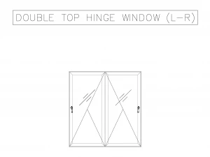 2D Casement Windows Top View 3D Model