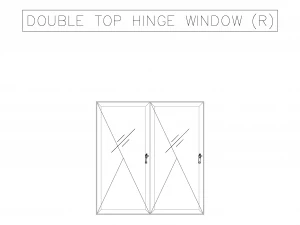 2D Casement Windows Top View 3D Model