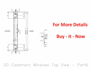 2D Casement Windows Top View 3D Model