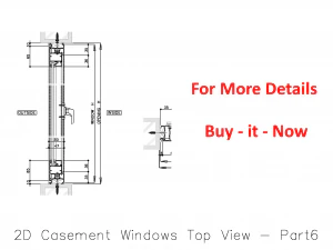 2D Casement Windows Top View 3D Model