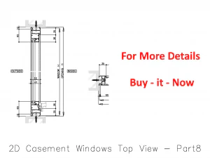 2D Casement Windows Top View 3D Model