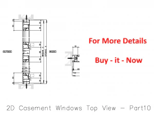 2D Casement Windows Top View 3D Model