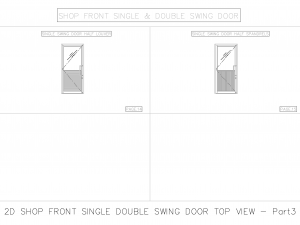 2D SHOP FRONT SINGLE DOUBLE SWING DOOR TOP VIEW 3D Model