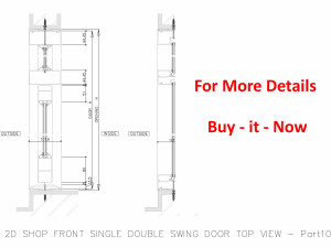 2D SHOP FRONT SINGLE DOUBLE SWING DOOR TOP VIEW 3D Model