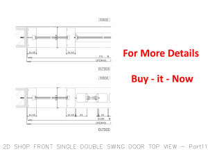 2D SHOP FRONT SINGLE DOUBLE SWING DOOR TOP VIEW 3D Model