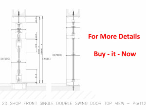 2D SHOP FRONT SINGLE DOUBLE SWING DOOR TOP VIEW 3D Model