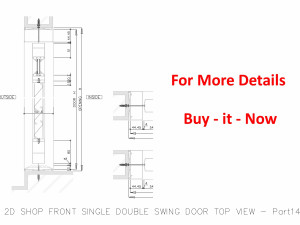 2D SHOP FRONT SINGLE DOUBLE SWING DOOR TOP VIEW 3D Model