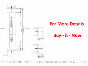 2D SHOP FRONT SINGLE DOUBLE SWING DOOR TOP VIEW 3D Model