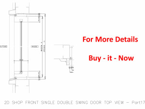 2D SHOP FRONT SINGLE DOUBLE SWING DOOR TOP VIEW 3D Model