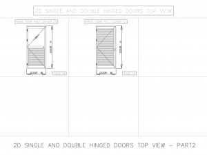 2D SINGLE AND DOUBLE HINGED DOORS TOP VIEW 3D 模型