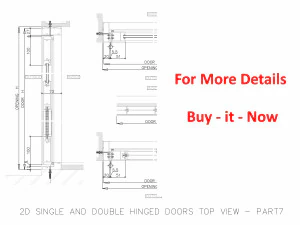 2D SINGLE AND DOUBLE HINGED DOORS TOP VIEW 3D Model
