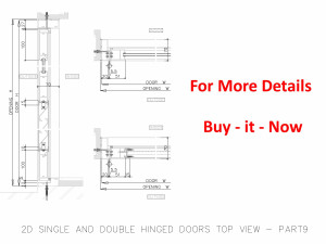 2D SINGLE AND DOUBLE HINGED DOORS TOP VIEW 3D 模型
