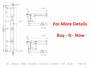 2D SINGLE AND DOUBLE HINGED DOORS TOP VIEW 3D Model