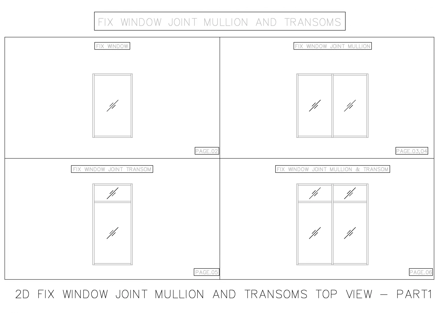 2D FIX WINDOW JOINT MULLION AND TRANSOMS TOP VIEW 3D Model .c4d .max .obj .3ds .fbx .stl .blend 