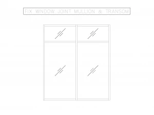 2D FIX WINDOW JOINT MULLION AND TRANSOMS TOP VIEW 3D Model