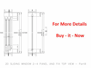 2D SLIDING WINDOW 2-4 PANEL AND FIX TOP VIEW 3D Model