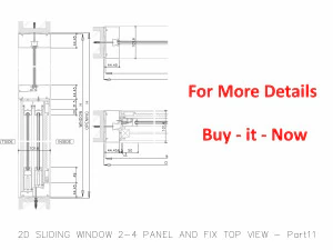 2D SLIDING WINDOW 2-4 PANEL AND FIX TOP VIEW 3D Model