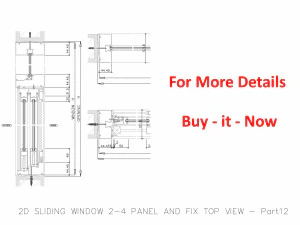 2D SLIDING WINDOW 2-4 PANEL AND FIX TOP VIEW 3D Model