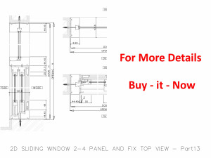 2D SLIDING WINDOW 2-4 PANEL AND FIX TOP VIEW 3D 모델