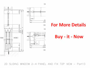 2D SLIDING WINDOW 2-4 PANEL AND FIX TOP VIEW 3D Model