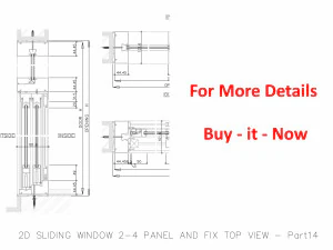 2D SLIDING WINDOW 2-4 PANEL AND FIX TOP VIEW 3D Model