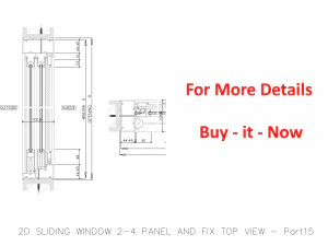 2D SLIDING WINDOW 2-4 PANEL AND FIX TOP VIEW 3D Model