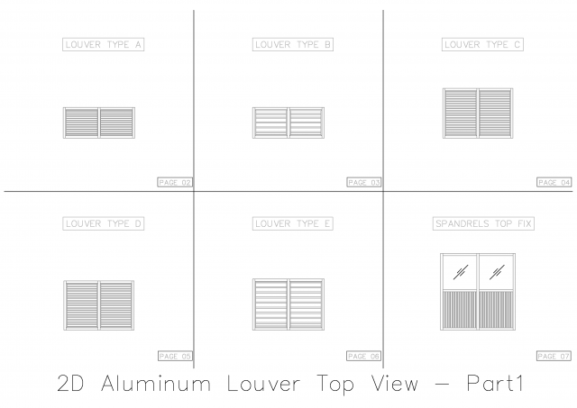 2D Aluminum Louver Top View Modelo 3D .c4d .max .obj .3ds .fbx .stl .blend 