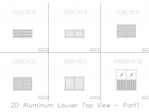 2D Aluminum Louver Top View 3D Model