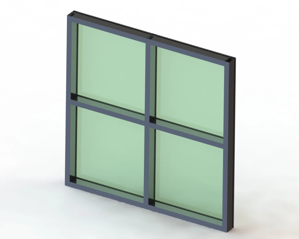 ALUMINIUM CURTAIN WALL 3D Model .c4d .max .obj .3ds .fbx .stl .blend 