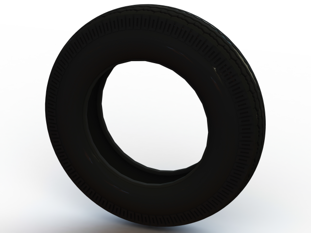 Highway Trailer Tyre 10 Inches 3D Model .c4d .max .obj .3ds .fbx .stl .blend 