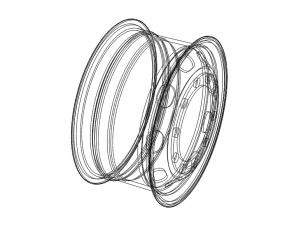 Heavy Truck Steel Wheel Rim 315 80R225 Modèle 3D