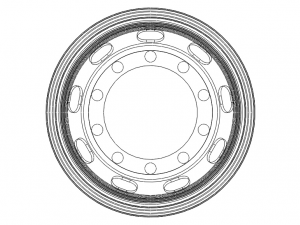 Heavy Truck Steel Wheel Rim 315 80R225 Modèle 3D