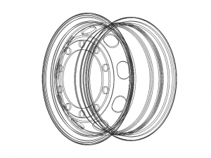 Heavy Truck Steel Wheel Rim 315 80R225 Modèle 3D