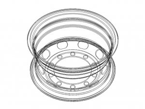 Heavy Truck Steel Wheel Rim 315 80R225 Modèle 3D