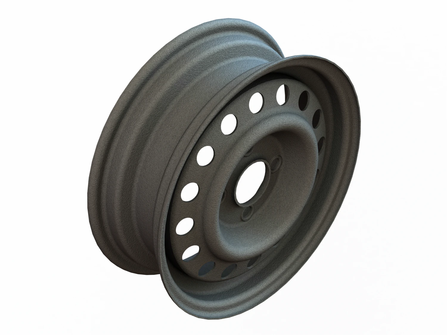 Trailer Wheel 13 inch 165R13 4 Stud x 100mm PCD 3D Model .c4d .max .obj .3ds .fbx .stl .blend 