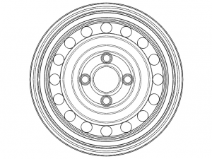 Trailer Wheel 13 inch 165R13 4 Stud x 100mm PCD Modello 3D