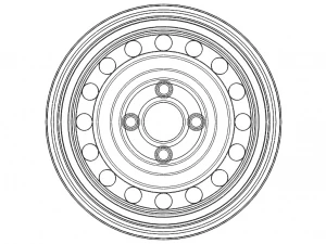 Trailer Wheel 13 inch 165R13 4 Stud x 100mm PCD 3D Model