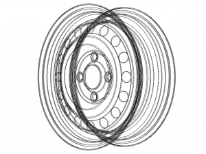 Trailer Wheel 13 inch 165R13 4 Stud x 100mm PCD Modello 3D