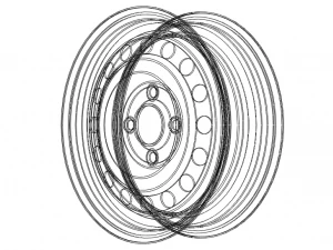Trailer Wheel 13 inch 165R13 4 Stud x 100mm PCD 3D Model
