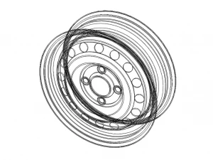 Trailer Wheel 13 inch 165R13 4 Stud x 100mm PCD 3D Model