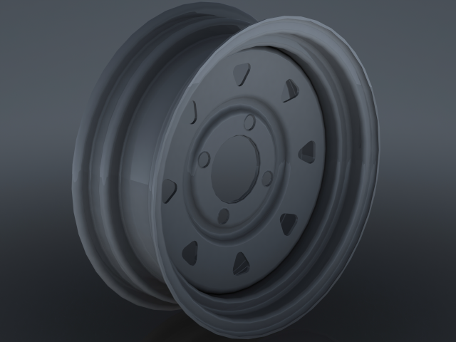 12 inch x 4 inch Trailer Wheel 3D Model .c4d .max .obj .3ds .fbx .stl .blend