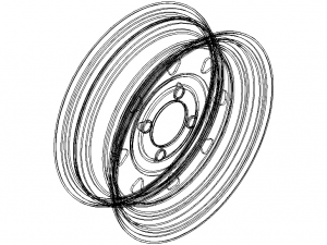 12 inch x 4 inch Trailer Wheel 3D Model