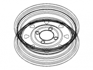 12 inch x 4 inch Trailer Wheel 3D Model