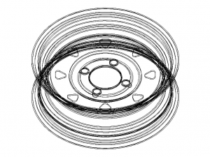 12 inch x 4 inch Trailer Wheel 3D Model