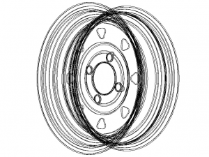 12 inch x 4 inch Trailer Wheel 3D Model