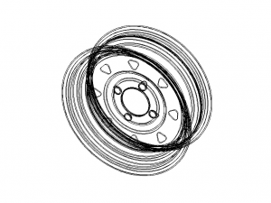 12 inch x 4 inch Trailer Wheel 3D Model